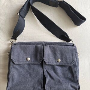 Shinola Detroit Traveler Crossbody Denim Canvas Trim Bag Blue Unisex - New